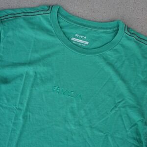 RVCA‎ Shirt Mens Medium Green Midweight Embroidered Letters